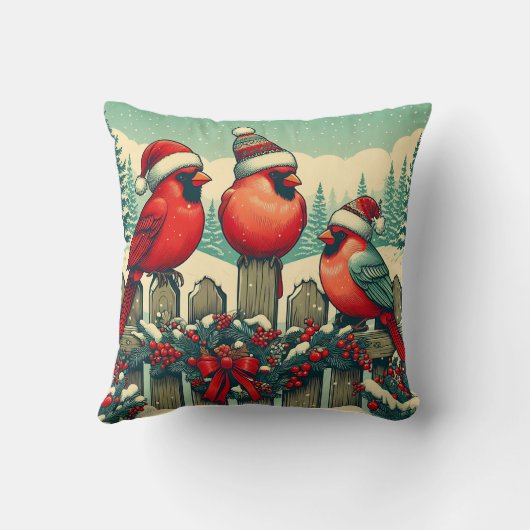 クリスマス(鳥)ショウジョウコウカンチョウ クッション (裏面)