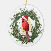 クリスマス（鳥）ショウジョウコウカンチョウ セラミックオーナメント (左)