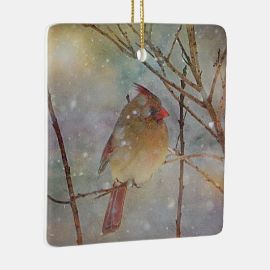 クリスマス(鳥)ショウジョウコウカンチョウ セラミックオーナメント (右)