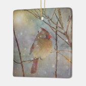 クリスマス(鳥)ショウジョウコウカンチョウ セラミックオーナメント (左)
