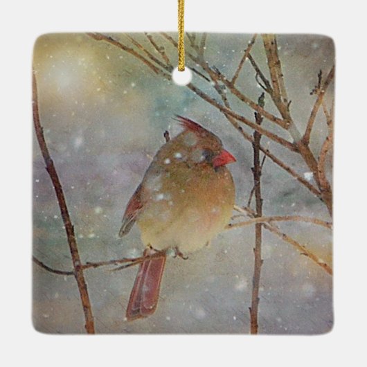 クリスマス(鳥)ショウジョウコウカンチョウ セラミックオーナメント (裏面)