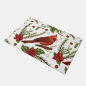 クリスマス（鳥）ショウジョウコウカンチョウ ドアマット (アングル)