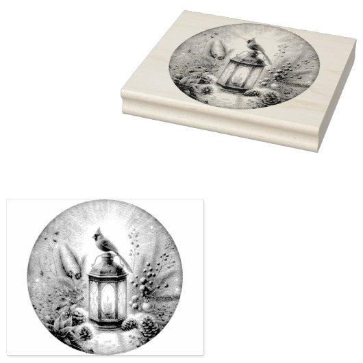 クリスマス（鳥）ショウジョウコウカンチョウ ラバースタンプ (押印)