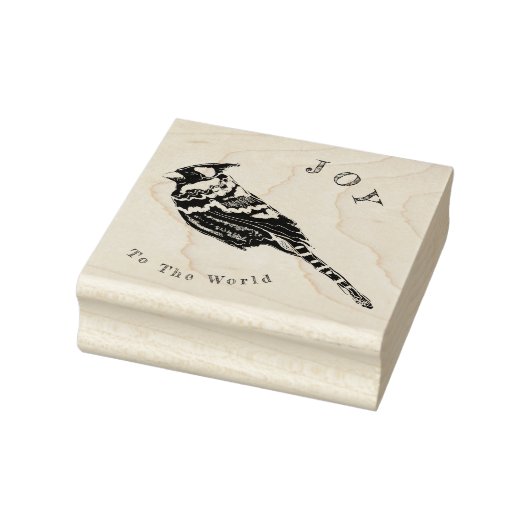 クリスマス（鳥）ショウジョウコウカンチョウ～言葉または言葉なし～パーソナライズ ラバースタンプ (スタンプ)