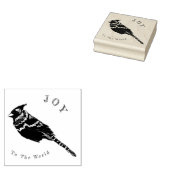 クリスマス（鳥）ショウジョウコウカンチョウ～言葉または言葉なし～パーソナライズ ラバースタンプ (押印)