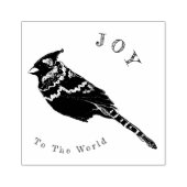 クリスマス（鳥）ショウジョウコウカンチョウ～言葉または言葉なし～パーソナライズ ラバースタンプ (インプリント)