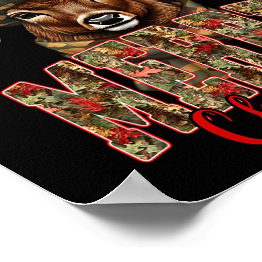 クリスマス 鹿 カモフラージュ 狩猟 カモ シカ &a ポスター (角)