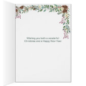 クリスマス、鹿、シスター&ブラザーインローカード (内側 (右))