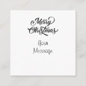 クリスマス 鹿 ブラック ホワイト ホリデー カード (裏面)