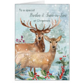クリスマス、鹿、兄弟義理カード (正面)