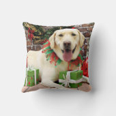 クリスマス-黄色いラブラドール- Strider クッション (裏面)
