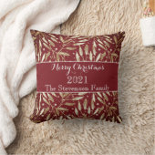 クリスマス、黄金の小枝、白、雪片、冬 クッション (ブランケット)