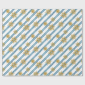 クリスマス、黄金、雪、休日、新年。 ラッピングペーパー (フラット)