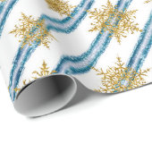 クリスマス、黄金、雪、休日、新年。 ラッピングペーパー (ロールコーナー)