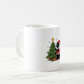 クリスマス 黒猫 サンタ帽 木のネズミ コーヒーマグカップ (正面左)