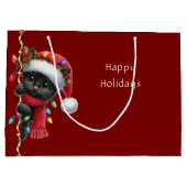 クリスマス 黒猫 ホリデー ギフトバッグ (裏面)