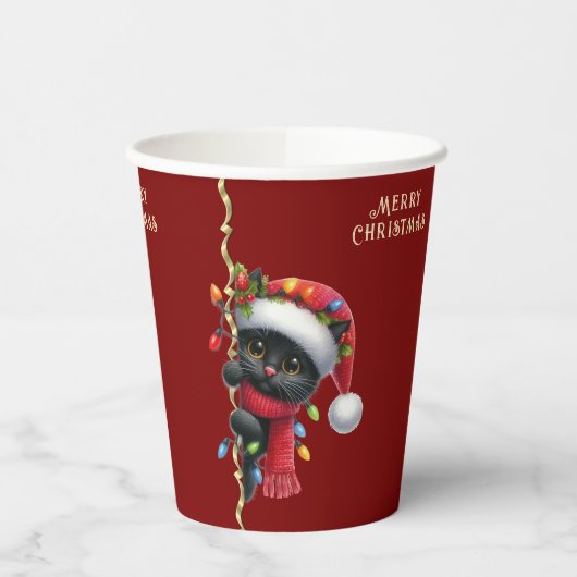 クリスマス 黒猫 ホリデー ペーパーカップ (左)