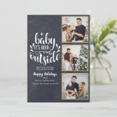 クリスマス 3 フォトコラージュ ボヘミアンチョークボード シーズンカード (スタンド正面)