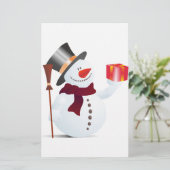 クリスマス/Ｘマスの雪だるま 便箋 (スタンド正面)