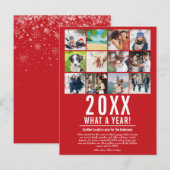 クリスマス＆1年振り返り フォトコラージュ 雪の結晶 シーズンポストカード (正面/裏面)