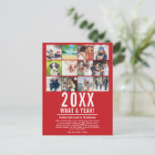 クリスマス＆1年振り返り フォトコラージュ 雪の結晶 シーズンポストカード (スタンド正面)