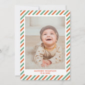 クリスマス＋1歳の誕生日パーティーの男の子用写真 招待状 (裏面)