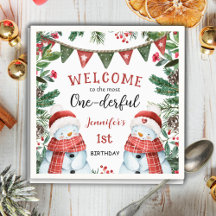 クリスマス 1歳の誕生日 かわいい冬の森
