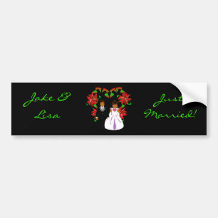 クリスマス/12月たった今結婚しましたIバンパーステッカー バンパーステッカー