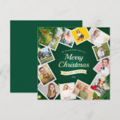 クリスマス 12 枚の写真 コラージュ ホリデー カード (正面/裏面)