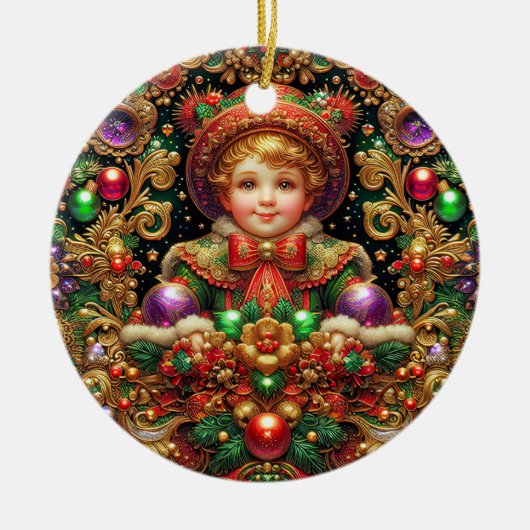 クリスマス~19世紀の子~ セラミックオーナメント (正面)