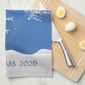 クリスマス 2026 オーナメント 雪の結晶 名前入り キッチンタオル (四つ折り)