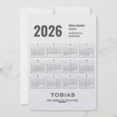 クリスマス 2026 カレンダー QRコード 名刺 (裏面)