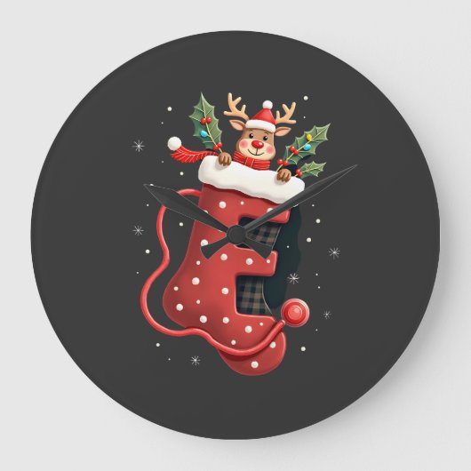 クリスマス(2) ラージ壁時計 (正面)