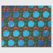 クリスマス（30"X60') リース ラッピングペーパー (フラット)