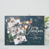 クリスマス 3 枚の写真 ホリデー カード (スタンド正面)
