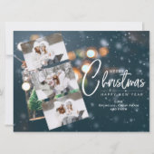 クリスマス 3 枚の写真 ホリデー カード (正面)