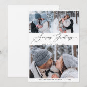 クリスマス 3 枚組 コラージュ マルチ フォト ホリデー カード (正面/裏面)