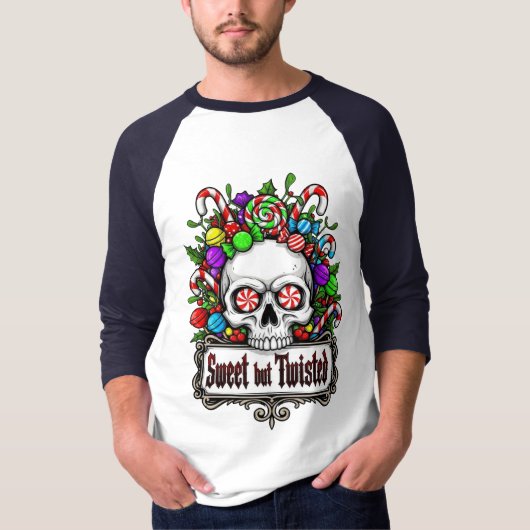 クリスマス 3/4袖ラグランTシャツ Tシャツ (正面)