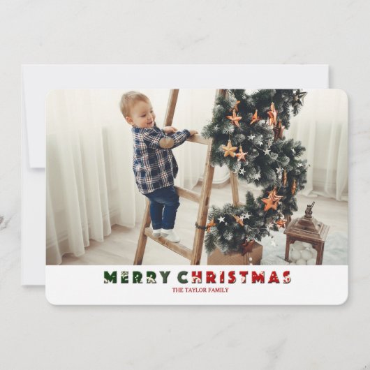 クリスマス 4 枚の写真 ホリデー カード (正面)