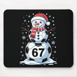 クリスマス 67 ミーム サッカー 雪だるま ツリー おもしろ Xmas B マウスパッド