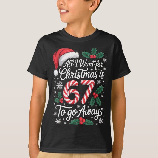 クリスマス 67 消えてね 六七 おもしろ 先生 パ Tシャツ (正面)