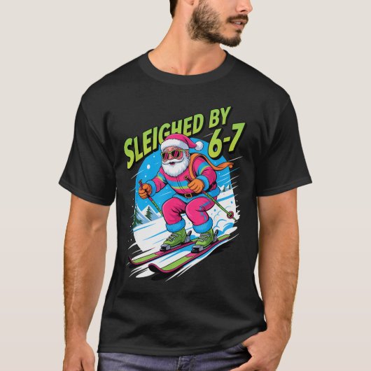 クリスマス 67 面白い Xmas シックス セブン ダサいセーター 6-7 Tシャツ (正面)