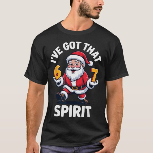 クリスマス 67 面白い Xmas シックス セブン ダサいセーター 6-7 Tシャツ (正面)