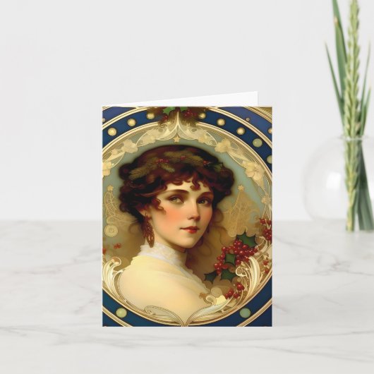 クリスマス - AI - アールヌーボー - E カード (正面)