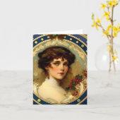 クリスマス - AI - アールヌーボー - E カード (黄色い花)