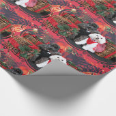 クリスマス- Amicheのプードル- Tinkerbellのマルチーズ ラッピングペーパー (角)