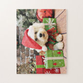 クリスマス- Bichon Frise -デイジー ジグソーパズル (縦)