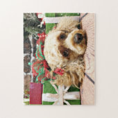 クリスマス- Cockapoo -ルビー ジグソーパズル (縦)