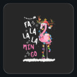 クリスマス – Fa-La-La Mingo Flamingo With Christmas スクエアシール<br><div class="desc">クリスマス – Fa-La-La Mingo Flamingoクリスマスライト付き</div>