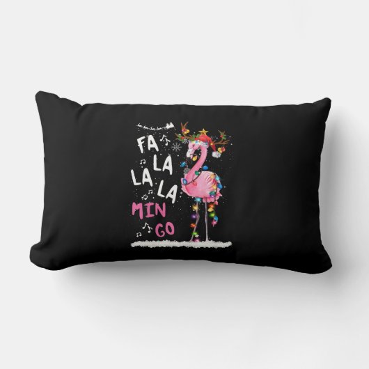 クリスマス – Fa-La-La Mingo Flamingo With Christmas ランバークッション (正面)